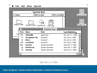 Taller de Egreso | Diseño Gráfico Multimedia | Instituto Profesional Arcos
Mac OS 1.0 (1984)
 
