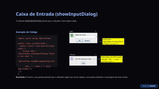 Introdução Completa ao Uso do JOptionPane para Interfaces Gráficas em ...