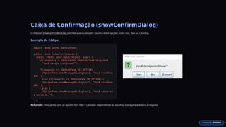 Introdução Completa ao Uso do JOptionPane para Interfaces Gráficas em ...