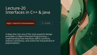 C Version Of Java Interface Comprehensive Guide to Interfaces in C++ and Java for OOP Mastery | PPTX