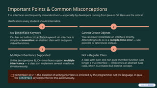Comprehensive Guide to Interfaces in C++ and Java for OOP Mastery | PPTX