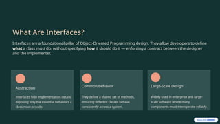 Comprehensive Guide to Interfaces in C++ and Java for OOP Mastery | PPTX