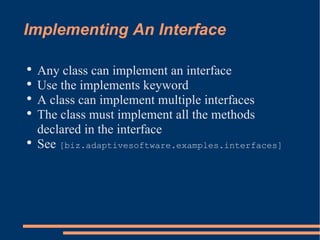 Interfaces In Java | PPT | Programming Languages | Computing