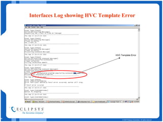 Interfaces Log showing HVC Template Error HVC Template Error 