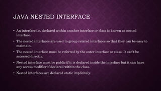 Interfaces in java | PPTX | Programming Languages | Computing