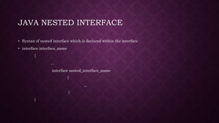 Interfaces in java | PPTX | Programming Languages | Computing