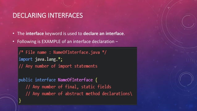 Interfaces in java | PPTX