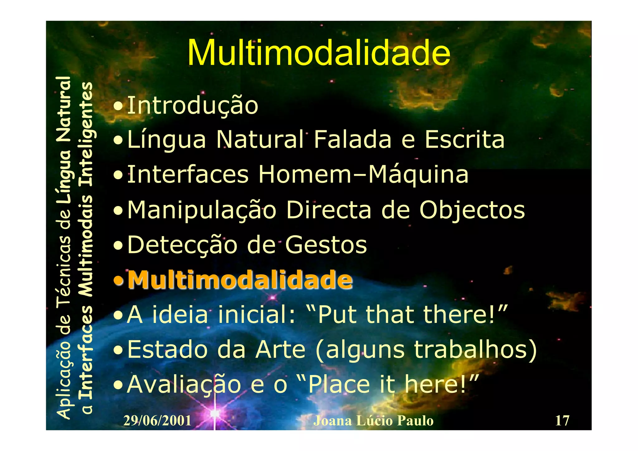 Interfaces Multimodais Inteligentes