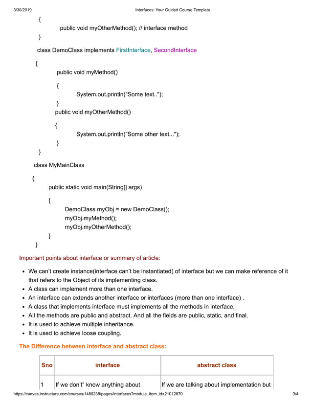 Interfaces in java | PDF