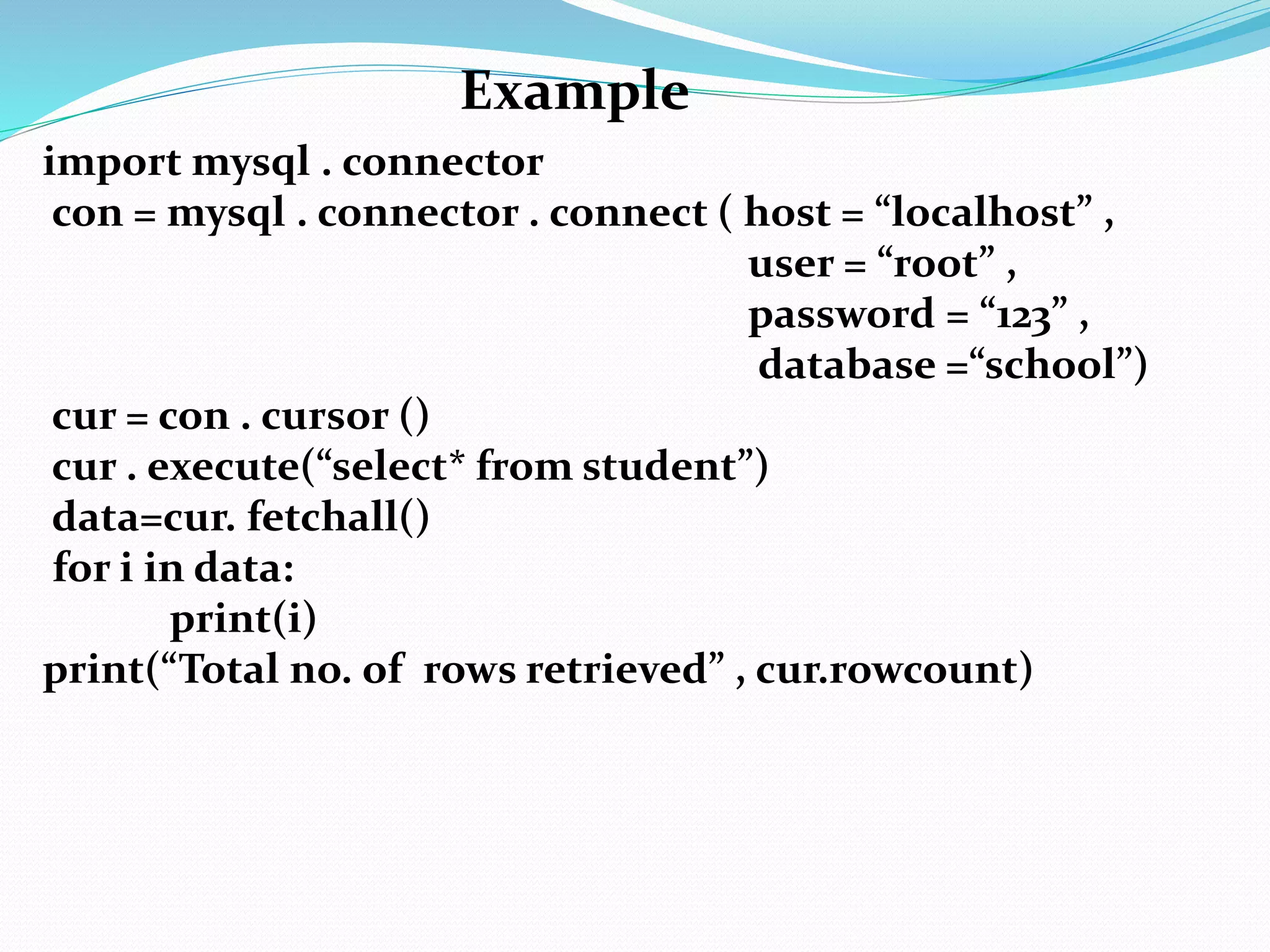 interface with mysql.pptx | Databases | Computer Software and Applications