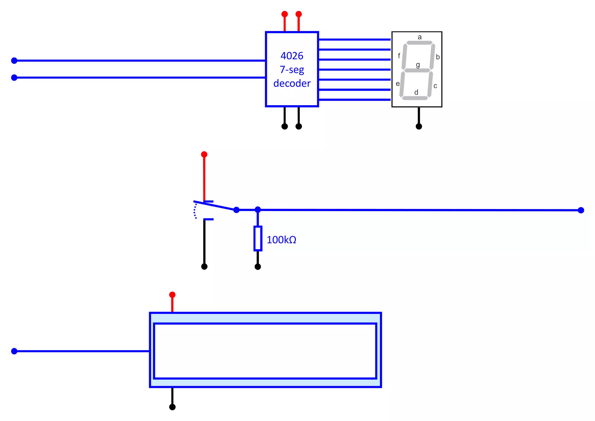 4026
7-seg
decoder
100kΩ