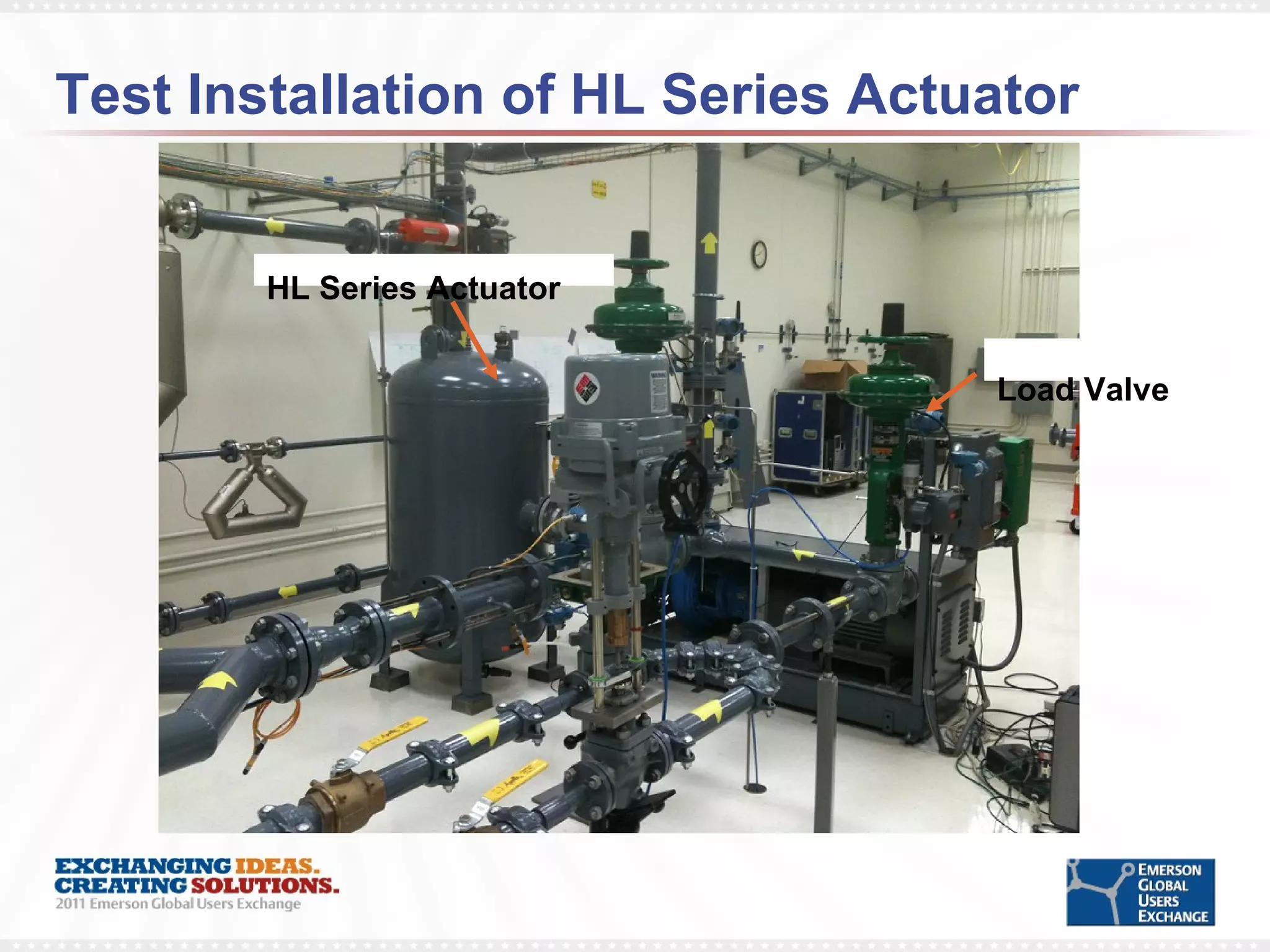 Test Installation of HL Series Actuator HL Series Actuator   Load Valve 
