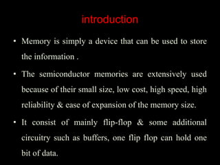 Interfacing memory with 8086 microprocessor | PPTX