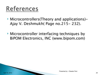 Interfacing methods of microcontroller | PPT