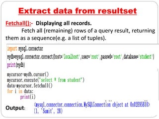 Interfacing python to mysql (11363255151).pptx
