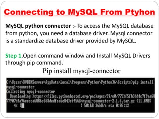 Interfacing python to mysql (11363255151).pptx