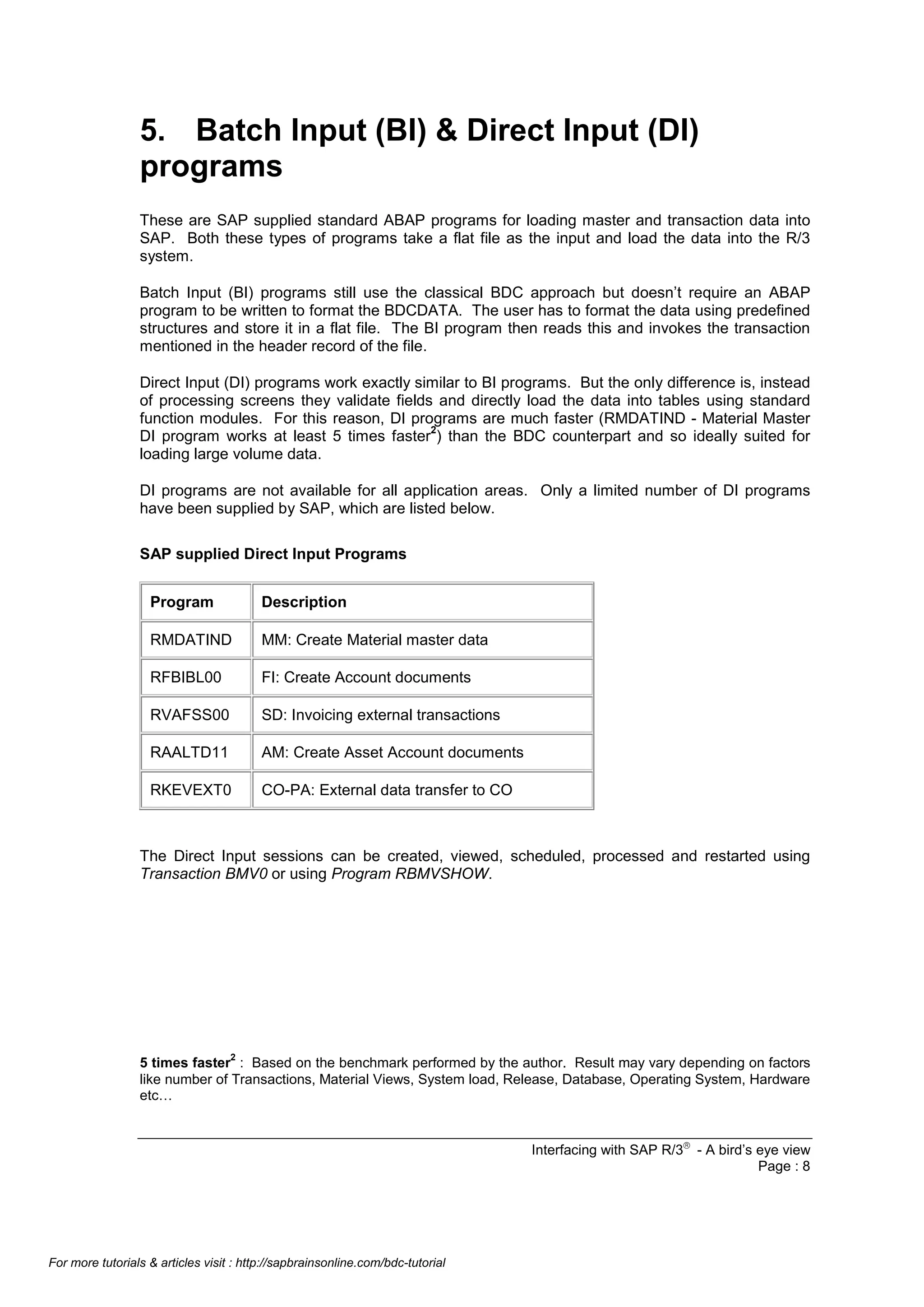 Interfacing sap - BDC | PDF