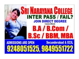 Inter Fail Join Degree Direct in Hyderabad - 9246451525