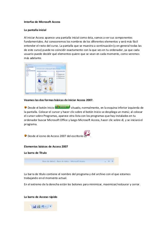 Interfaz de Microsoft Access