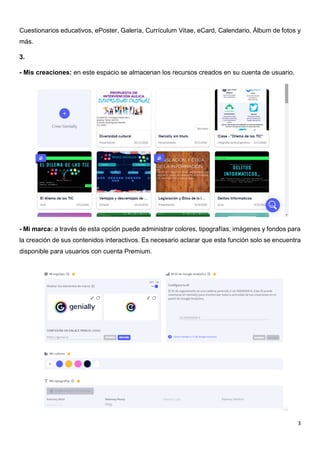 Interfaz principal de genially | PDF