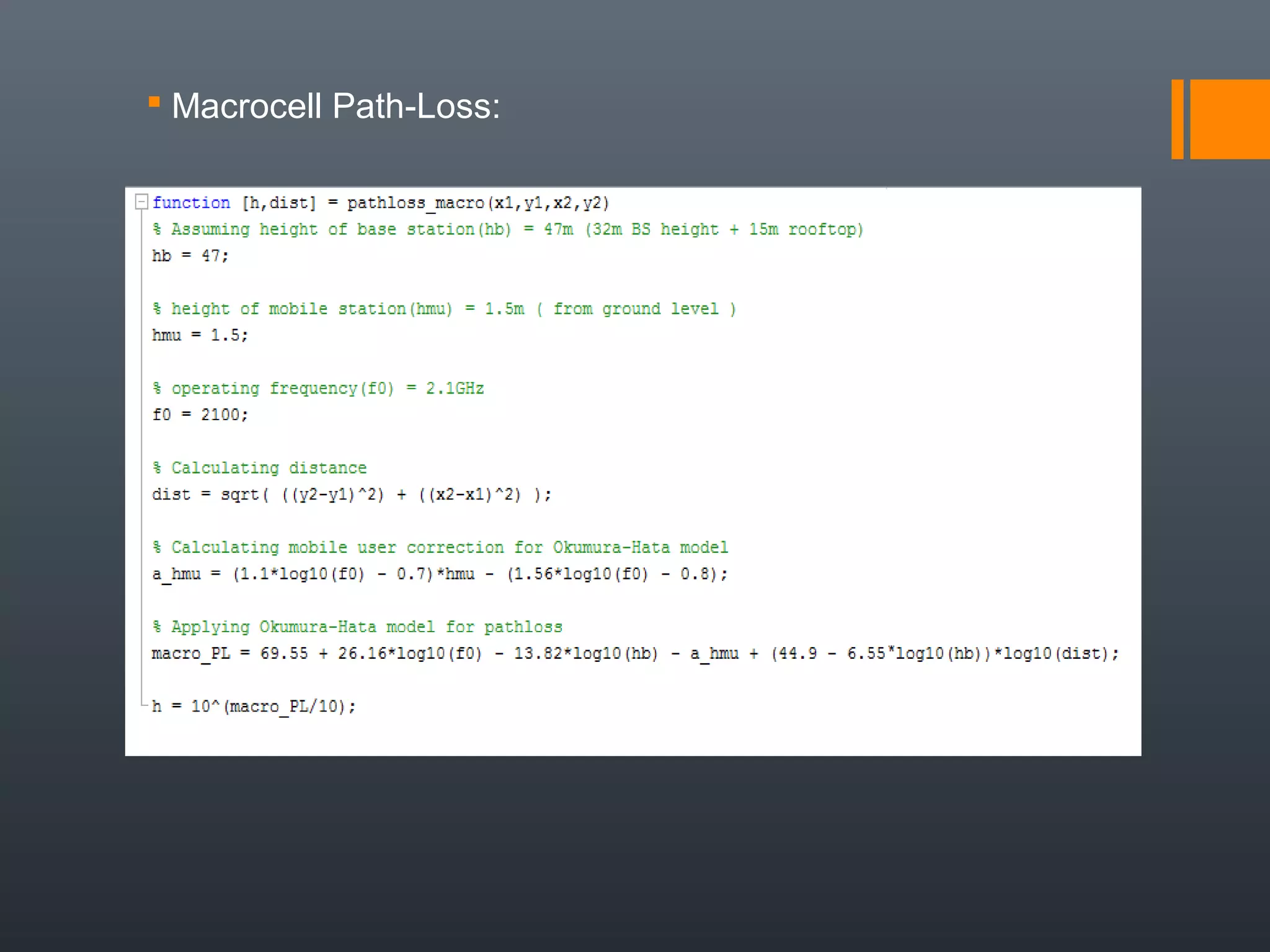  Macrocell Path-Loss:
 