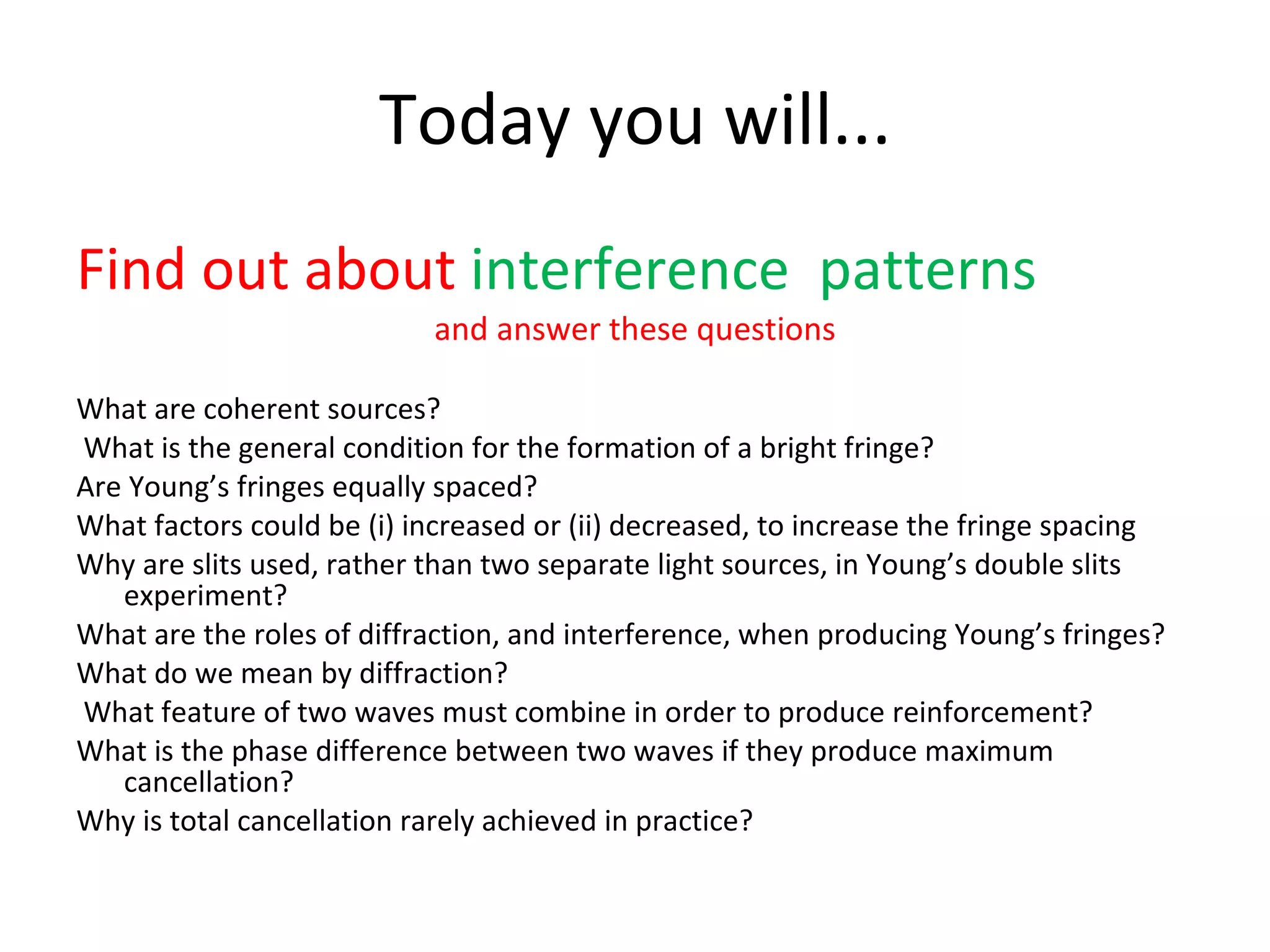 Interference And Youngs two Slit | PPT