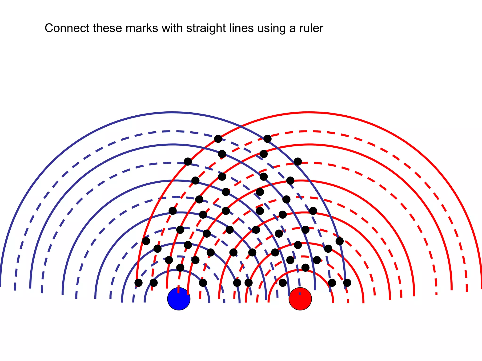 Connect these marks with straight lines using a ruler 