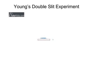 Young’s Double Slit Experiment
 