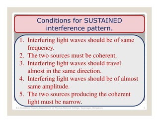 Interference of light presentation | PDF