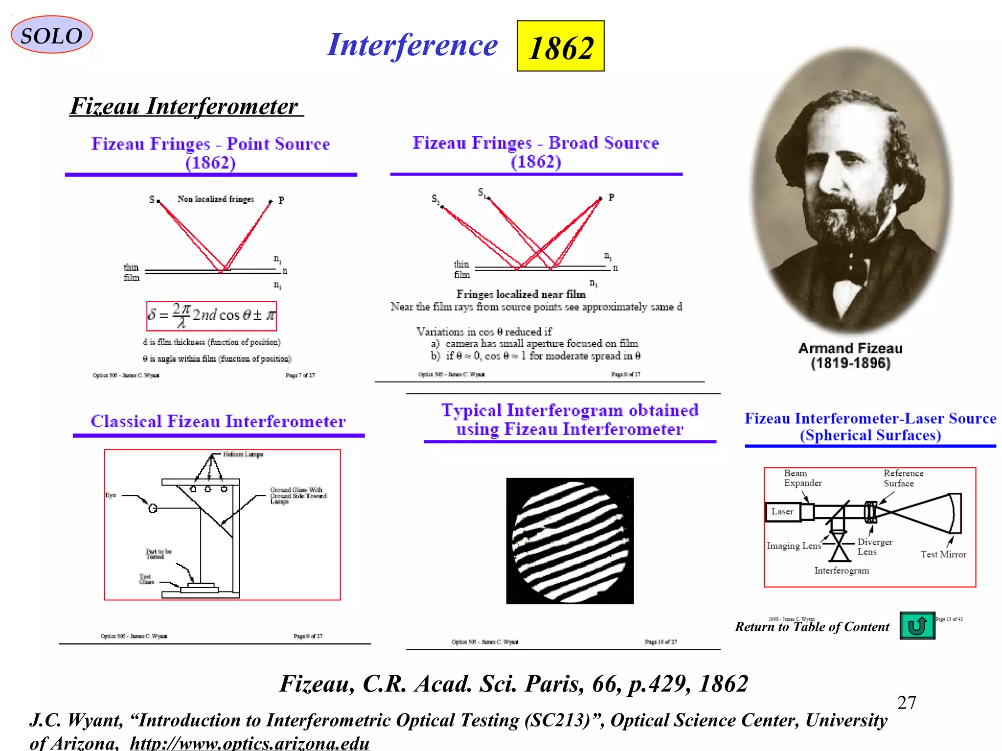 Interformeters Interferometers history | PPT