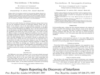 Papers Reporting the Discovery of Interferon
Proc. Royal Soc. London 147:258-267, 1957 Proc. Royal Soc. London 147:268-273, 1957
 