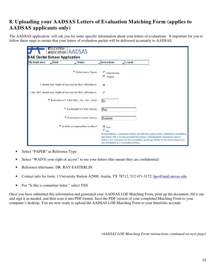interfolio instructions hpo letter of recommendation