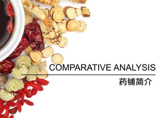 COMPARATIVE ANALYSIS
药铺简介
 