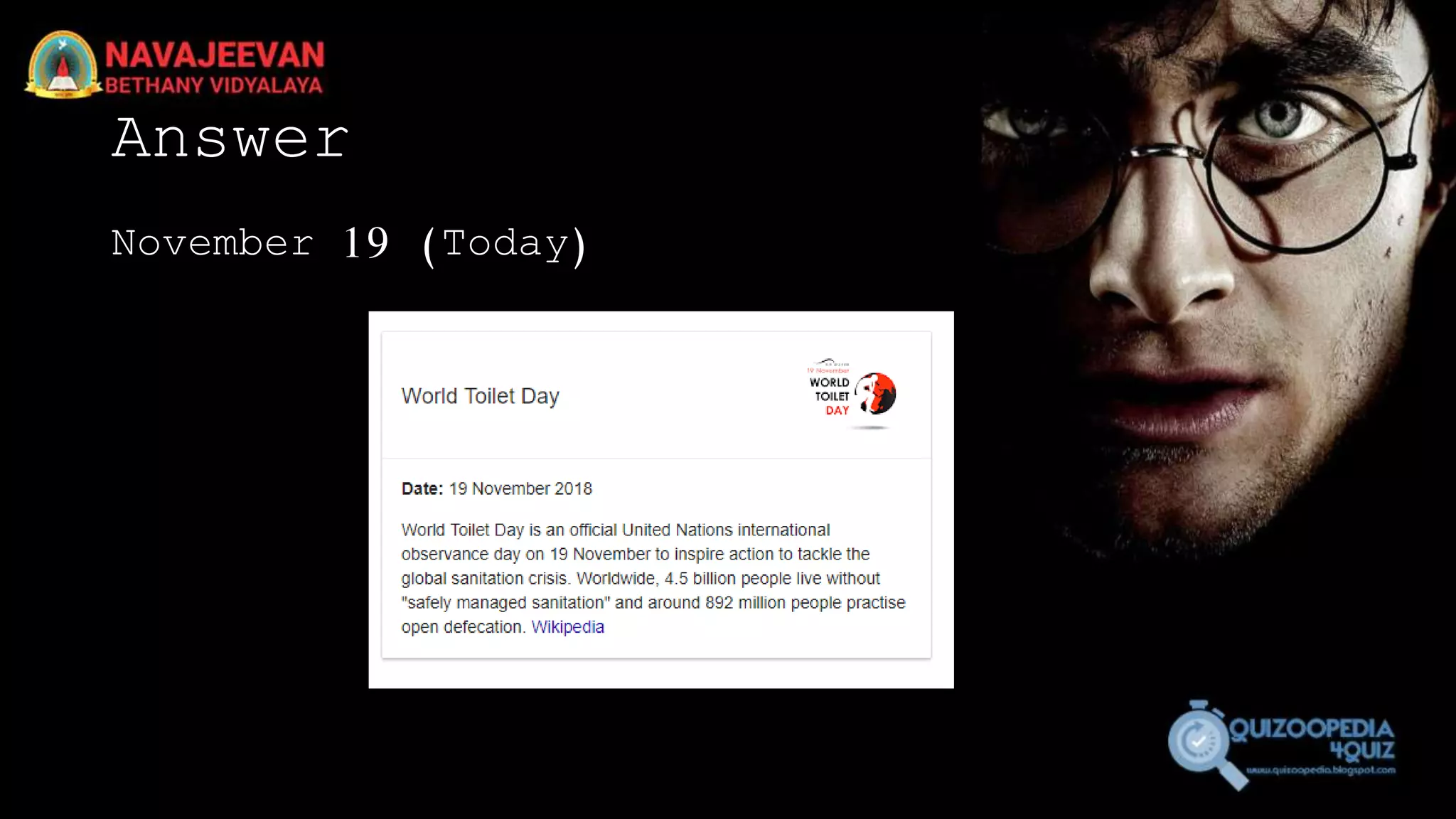 Answer
November 19 (Today)
 