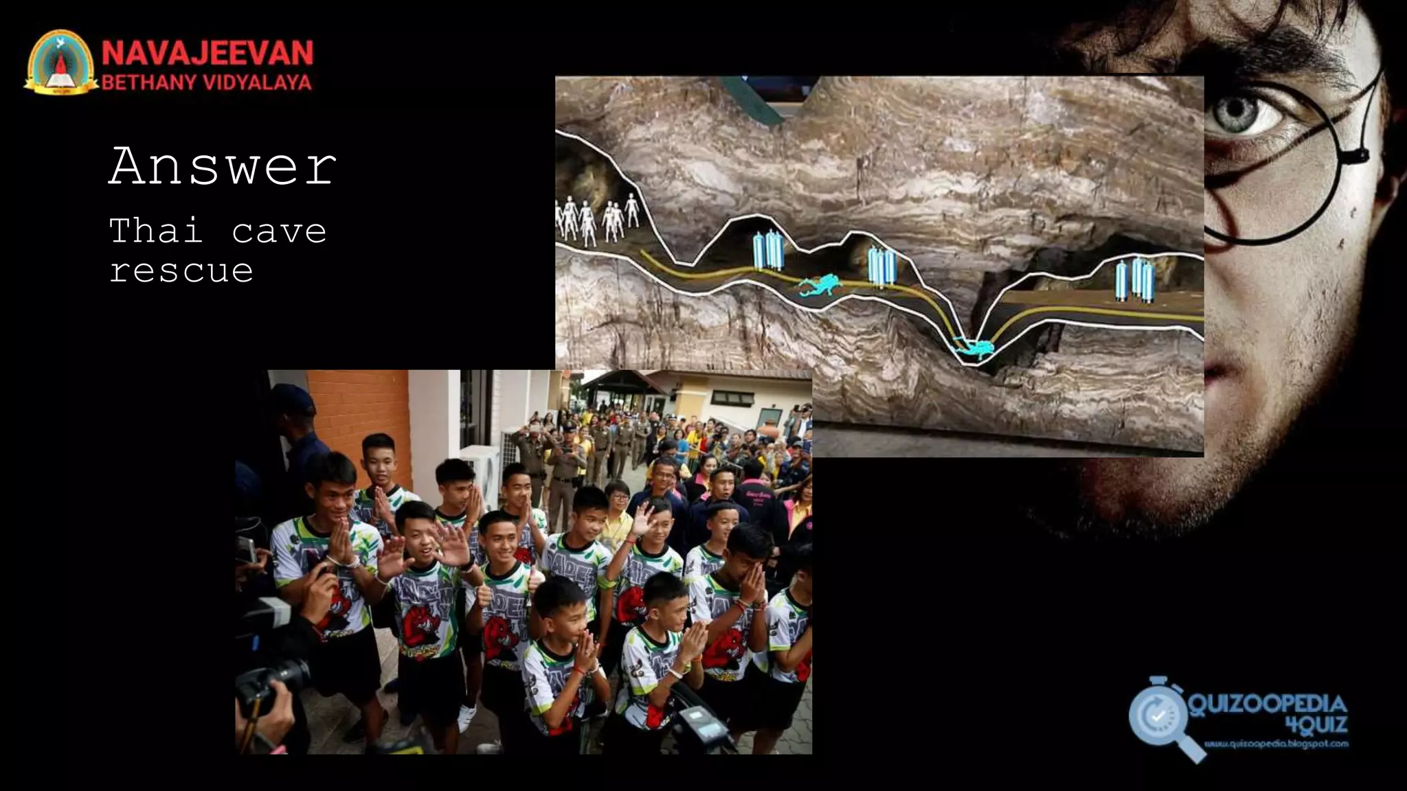 Answer
Thai cave
rescue
 