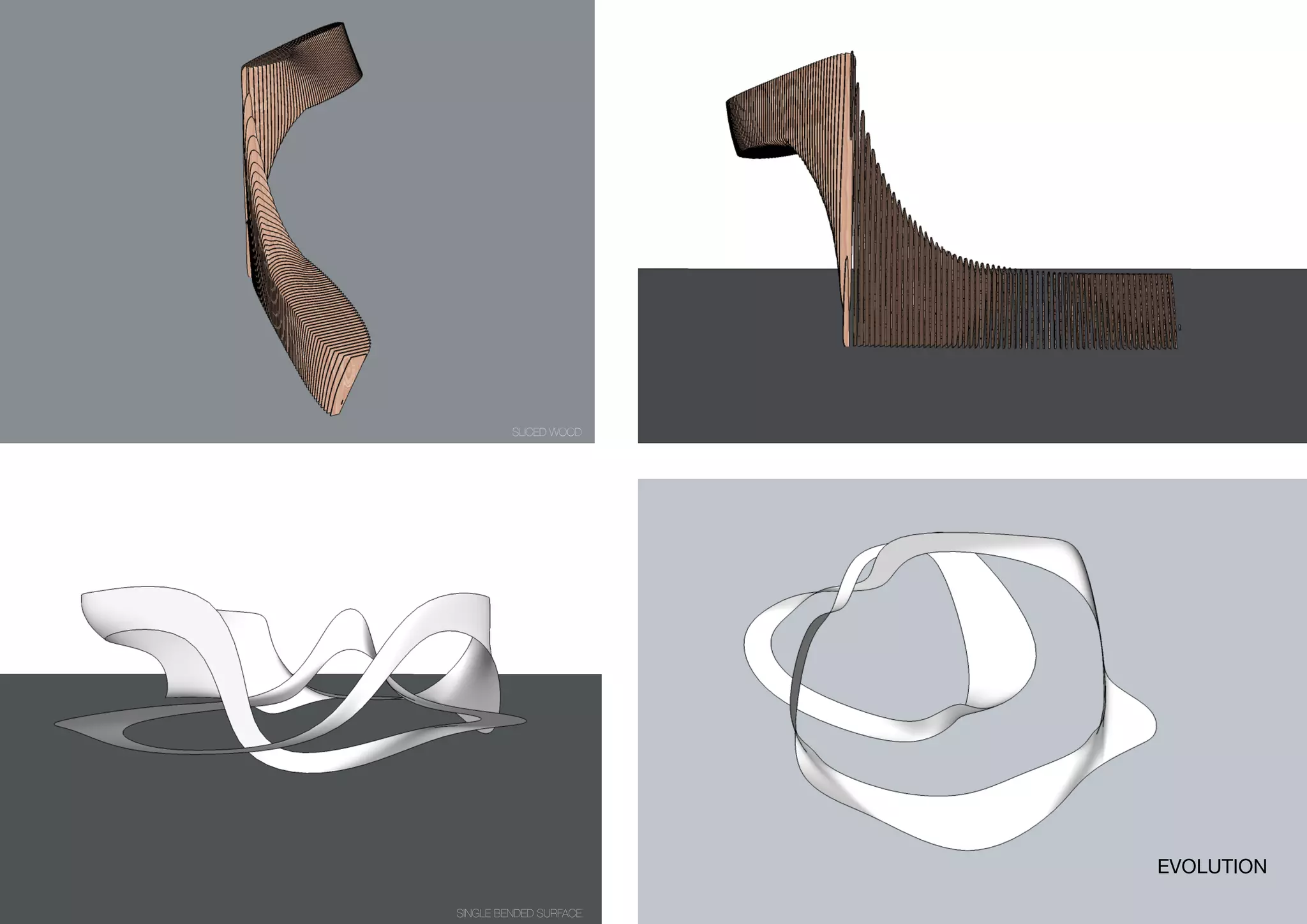 SLICED WOOD
EVOLUTION
SINGLE BENDED SURFACE