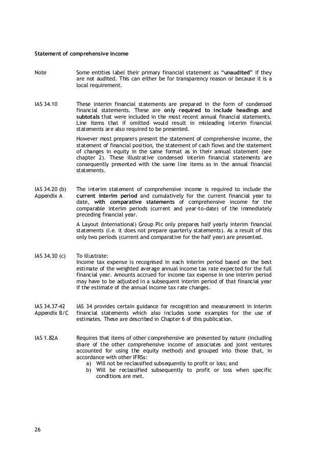 interim profit and loss statement