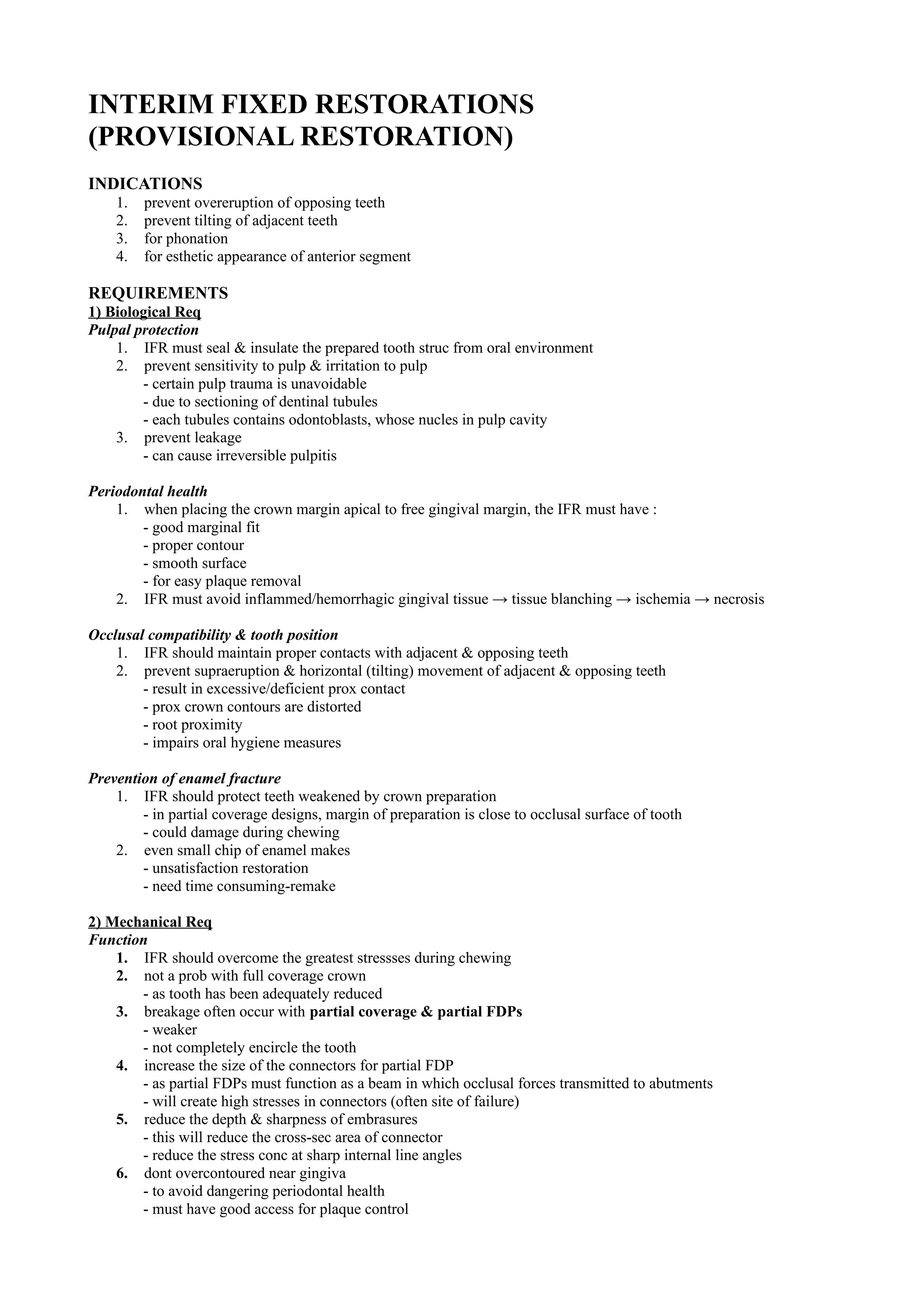 Interim Fixed Restoration | PDF | Dental Health | Diseases and Conditions