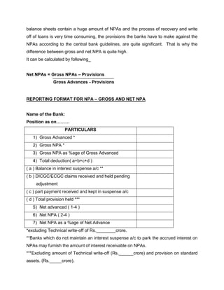  To Know the Impact of NPAs