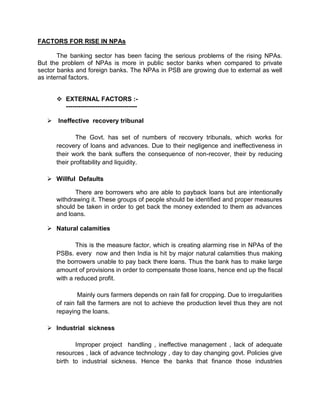 To calculate the weighted of NPA in risk management in Banking