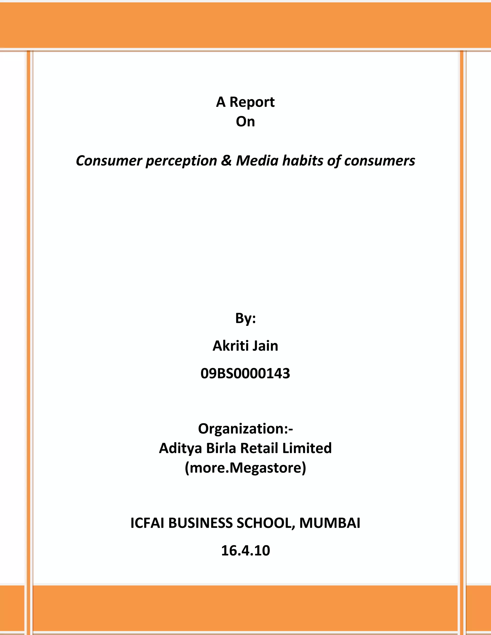 The project also includes the day to day marketing activities of more.Megastore across all locations. Marketing communications are the means by which a company attempts to inform, persuade, and remind consumers – directly or indirectly- about the products and services they sell. In a sense, marketing communications represent the “voice” of the company and its brands and are a means by which it can establish a dialogue and build relationships with consumers. 