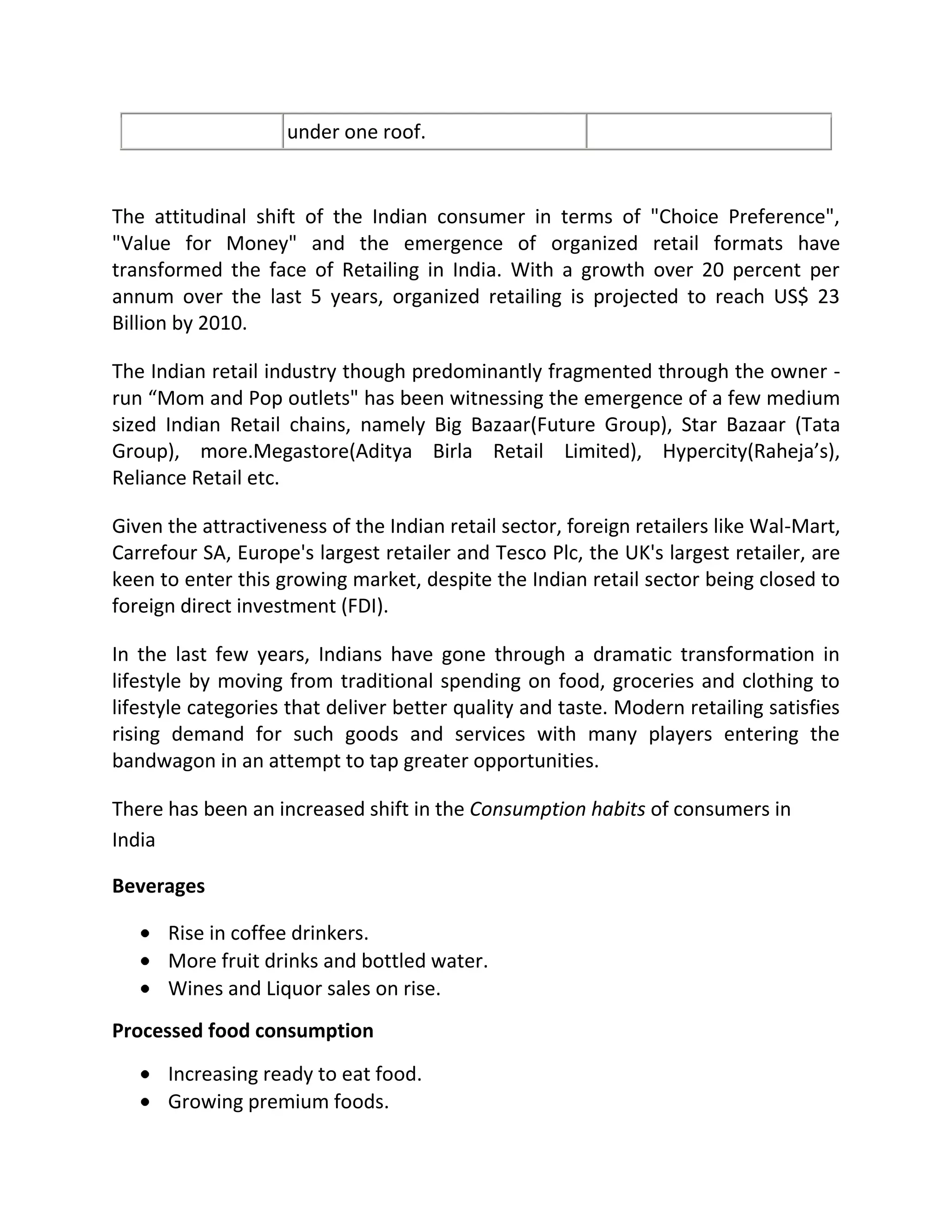 More fruit drinks and bottled water.