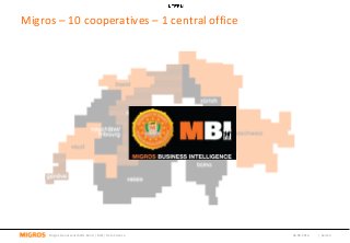 Migros – 10 cooperatives – 1 central office
04.08.2016 | Seite 3Migros-Genossenschafts-Bund | MBI | Data Science
 