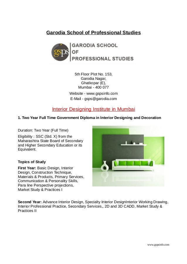 diploma in interior designing