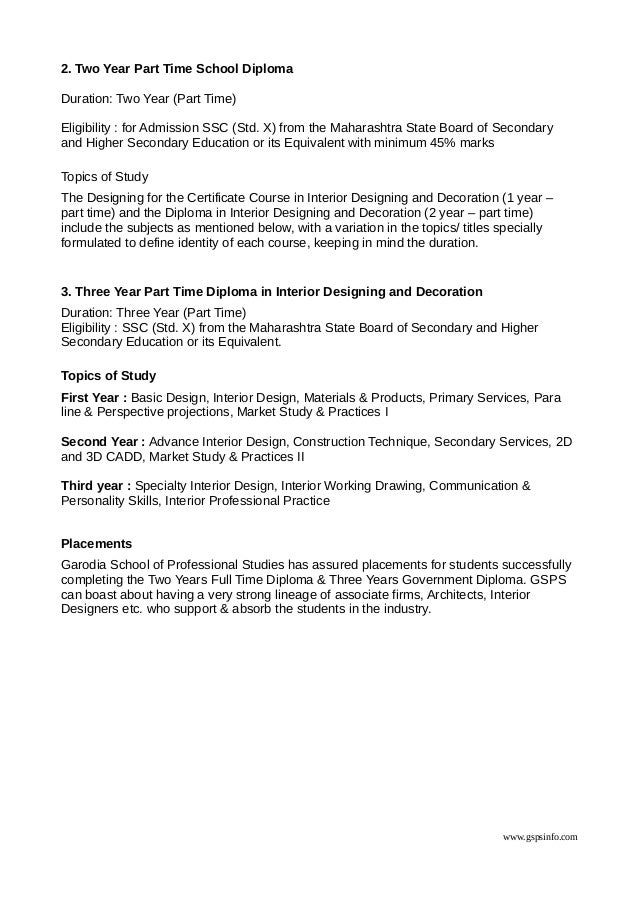 diploma in interior designing