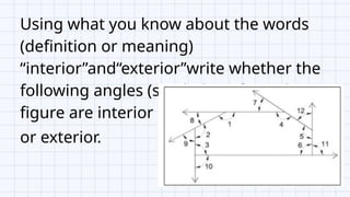 Understanding Interior and Exterior Angles in Polygons: Definitions ...