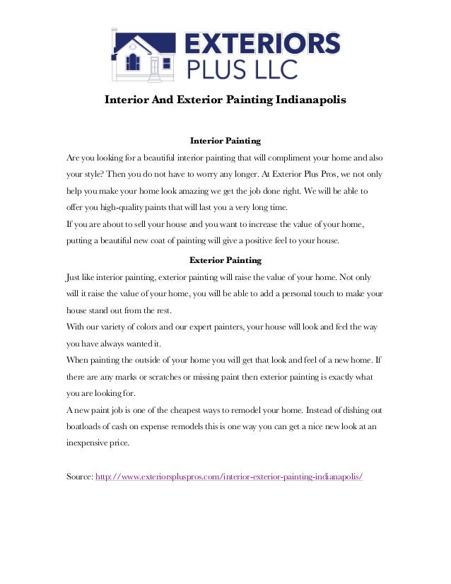Interior and exterior painting indianapolis