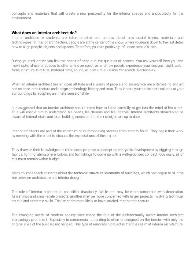 Interior Architecture and Design | What is it? | PDF