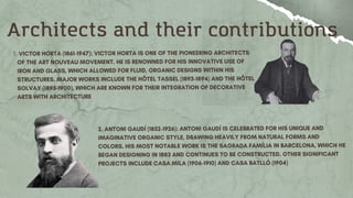 1.
Architects and their contributions
 