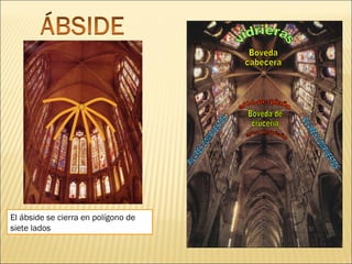 El ábside se cierra en polígono de
siete lados

 